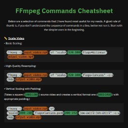 FFmpeg Commands Cheatsheet